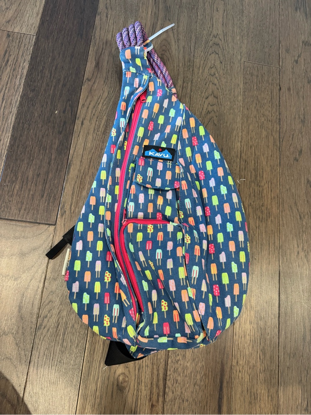 Kavu Navy Popsicle-Print Sling BackPack with Bright Colors